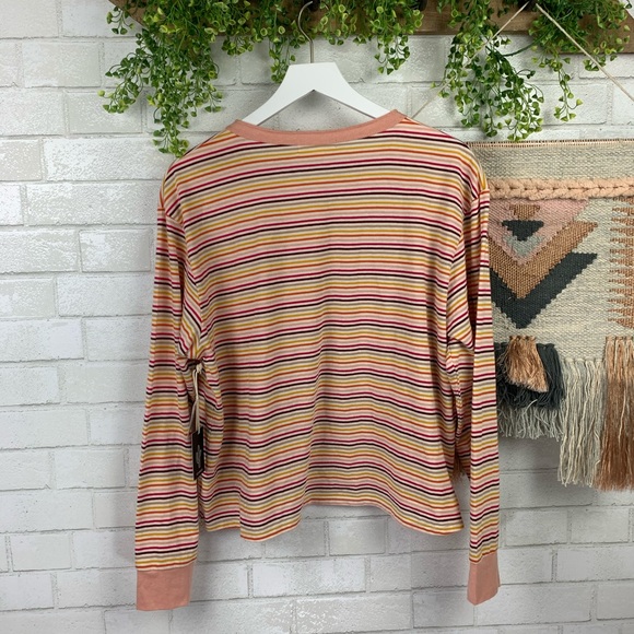 Cactus + Pearl NWT Retro Stripe Henley Top SZ XL - Picture 7 of 7